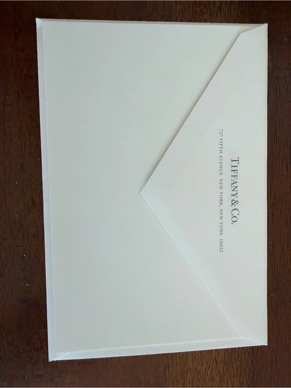 Tiffany & Co. White Folded Note and Envelope Duo